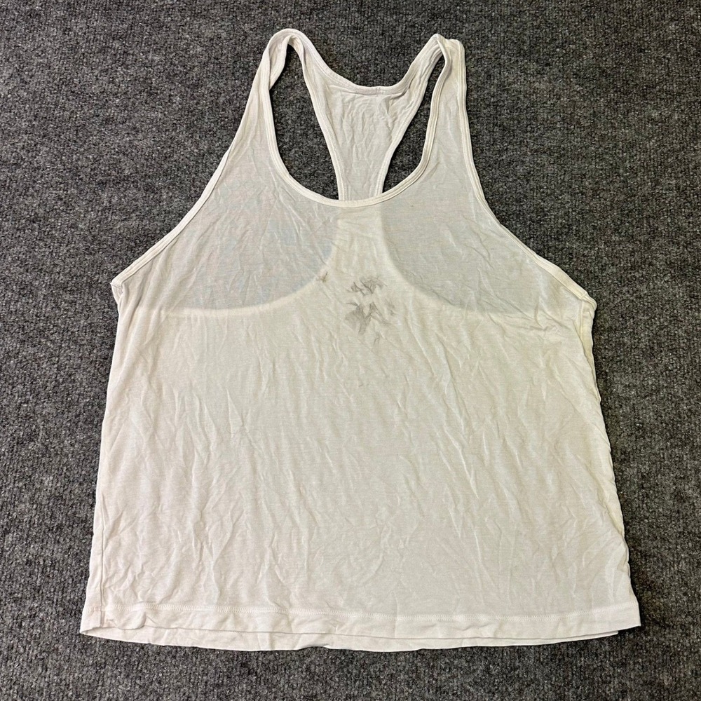 Alo Tank Top Womens Size M White Racerback Yoga Activewear Athletic Stained